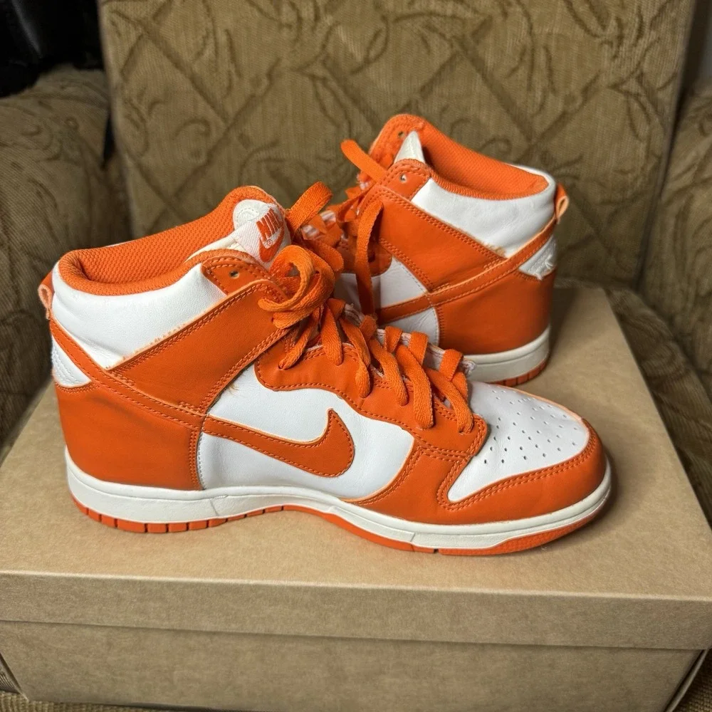 Nike Dunk High SP Syracuse 2021 7Y 8.5W‎ GS DB2179-100 Blaze Orange